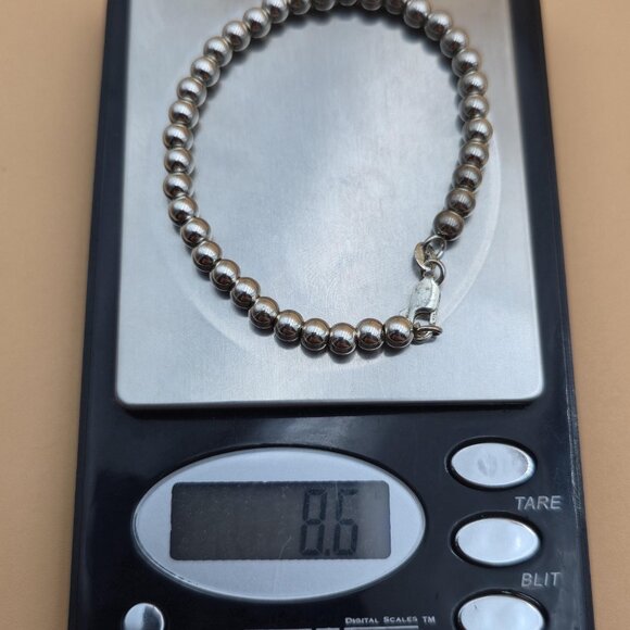 7 Inch Sterling Silver Bright Orbs Unisex Bracelet A5830 - Picture 5 of 5